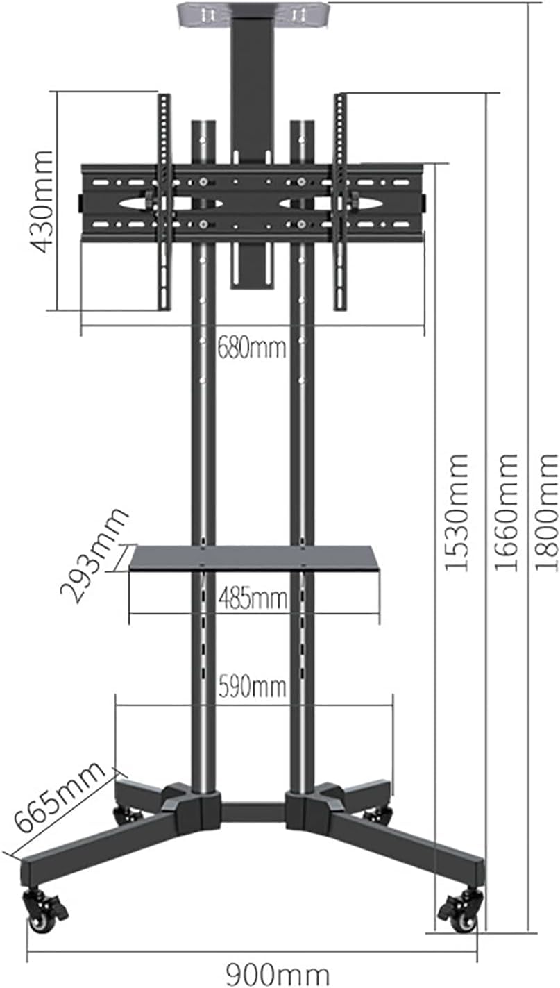 YCQYM Soporte rodante para TV, TV de pie Ajustable con Soporte Giratorio Grueso, Soporte para TV móvil para Pantallas de 3265 Pulgadas, Resistente para Sala de Estar y Oficina