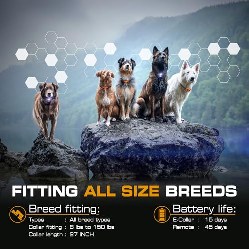Image of INVIROX Dog Shock Collar [Ultra K9] 124 Training Levels, 4 Powerful Modes with Night-Light and Mile Range 100% Safe Dog Training Collar for Large Dogs IP67 Waterproof