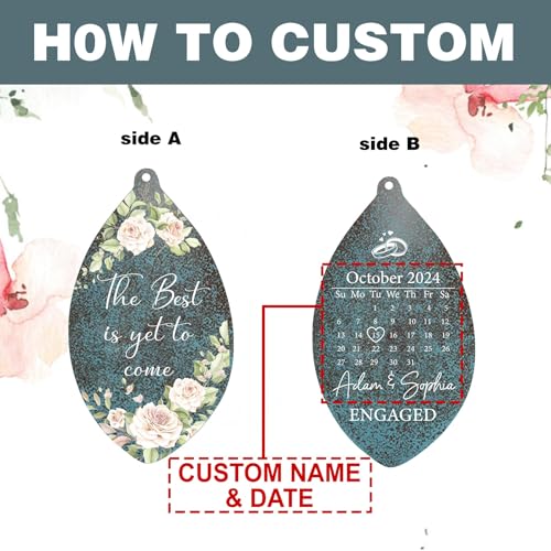 Image of ASTARIN Engagement Gifts Wind Chime, Personalized Names & Date Wind Chimes Gifts for Couple 2025, Wedding Gift for Newlywed Bride Groom Husband Wife, Gift Valentine's Day Anniversary