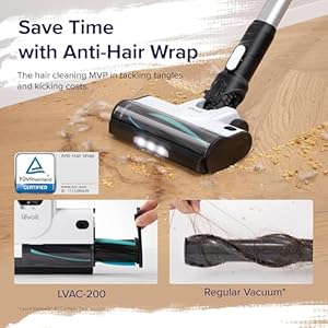 LEVOIT Cordless Vacuum Cleaner, Stick Vac with Tangle-Resistant Design, Up to 50 Minutes, Powerful Suction, Rechargeable, Lightweight, and Versatile for Carpet, Hard Floor, Pet Hair, LVAC-200 LEVOIT Cordless Vacuum Cleaner Stick Vac with Tangle Resistant Design Up to 50 Minutes Powerful Suction Rechargeable Lightweight and Versatile for Carpet Hard Floor Pet Hair LVAC 200