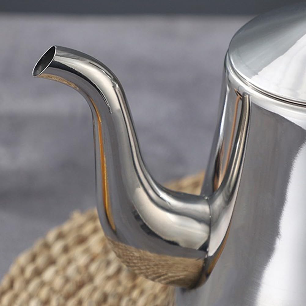 Kitchen Essential - Teiera in acciaio inox con manico comodo e design facile da preparare, adatta a induzione (2 l, argento)