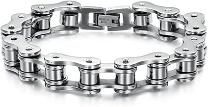 Men's Bicycle Stainless Steel Bracelet with Braided Link Chain - Beautiful and Practical, Stainless Steel, Stainless Steel