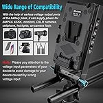 KOCACKOO-V-Mount-Lock-Battery-Plate-Power-Supply-Splitter-Adapter-with-15mm-Rod-Clamp-LP-E6-Dummy-Battery-for-BMPCC-4K6KDSLR-RED-CamerasCamcordersCanon-5D25D35D46D6D27D7D270D80D5DSR