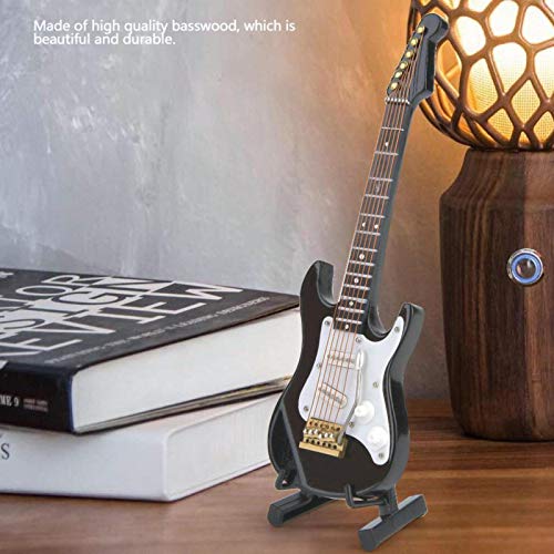 Guitare électrique miniature 5,5 in – En bois – Mini guitare – Modèle d’affichage – Décoration de maison de poupée – Noir - Les Beatles, Paul McCartney, John Lennon, RIngo Starr, George Harrison Guitare électrique miniature 5,5 in - En bois - Mini guitare - Modèle d'affichage - Décoration de maison de poupée - Noir – Image 4