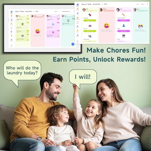 Image of 21.5 inch Digital Calendar with Chore Rewards, Touchscreen & Photo Frame