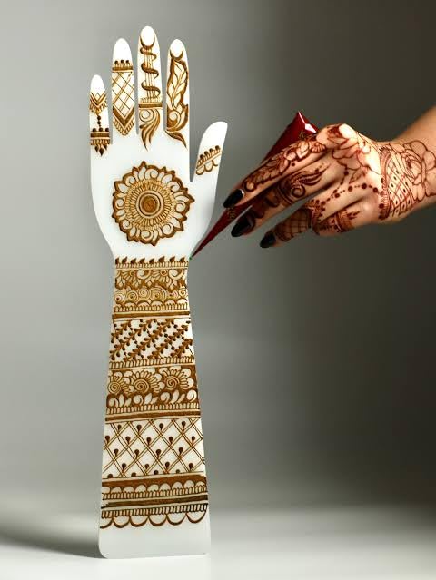 Image of Reusable Acrylic Hand for Mehndi Practice | Acrylic Board | 4mm Sheet Thickness