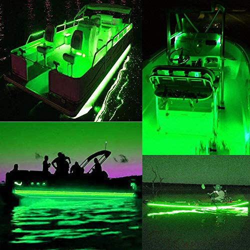 Yunbo Led Strip Light 12V Green 16.4Ft/5M 300 Units Cuttable Smd 5050 Black Pcb Board Waterproof Ip65 Flexible Led Tape Light For Boat, Car, Bar, Party, Holiday Decoration Lighting(No Power) #TOP7