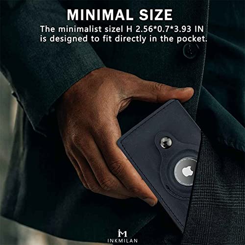 Image of INKMILAN Men's Slim Airtag Pop-Up Wallet Version 2 Credit Card Holder, RFID Blocking Anti-Loss Money Purse Ideal Gift for Men (No AirTag Included) (Blue)
