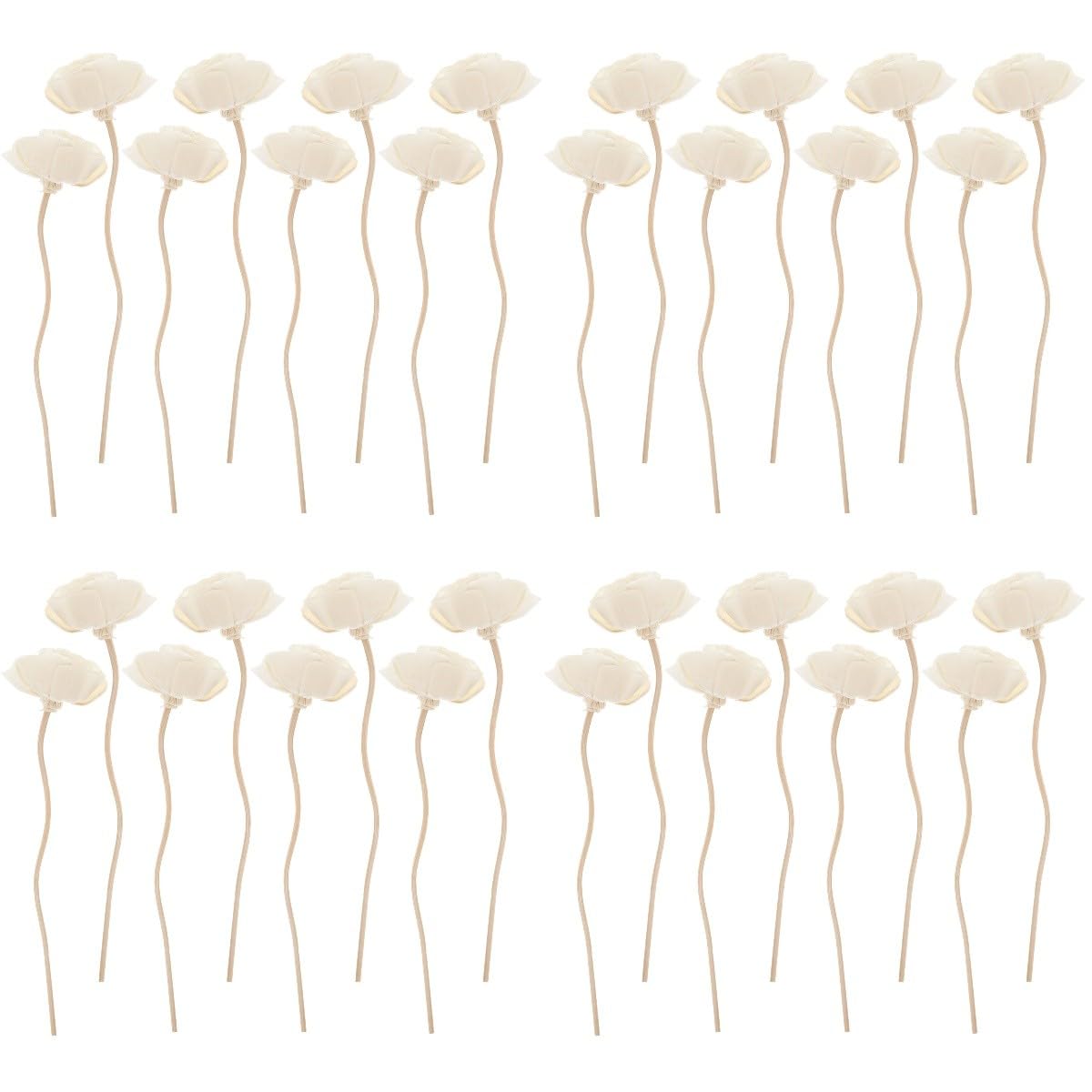 OUNONA 4 Sätze Aromatherapie-Rattan Für Zuhause Diffusorsticks Mit Blumen Rattanstöcke Rattanblumen Blumenduft Diffusor Duftstäbchen Für Ätherische Öle Weiß 8 Stück * 4