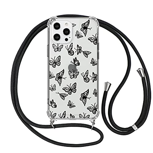 Fundas Iphone 11 Pro Max Transparente ZhuoFan Funda con Cuerda para iPhone 11 Pro MAX Carcasa Transparente con Dibujos PC et TPU Suave Silicona Case con Correa...
