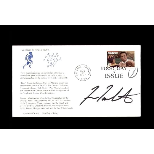 Fran Tarkenton JSA Cert Signed FDC 1997 First Day Cover Cache Pop Warner Autograph