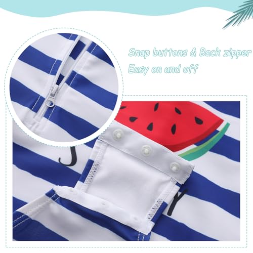 Image of Baby and Toddler Girls One Piece Rash Guard Swimsuits for Girls Long Sleeve Swim Shirts with Sun Protection