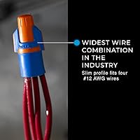 Vista 3 de IDEAL Electrical Twister ProFLEX Mini (30-443J) Conector de Cable Naranja/Azul, Frasco de 175 — Tuercas de Cable Compactas de Rosca para 22 a 12 AWG