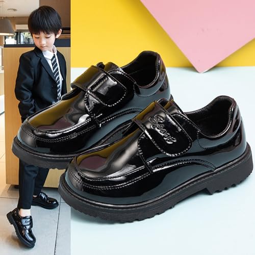 Boy’s Dress Shoes Black Leather Non-Slip Flats Boys Boots Formal Wedding School Shoe (Toddler Little/Big Kid)2