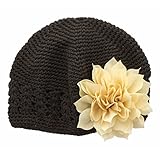 My Lello Little Girl's Crochet Beanie Hat with Flower One Size