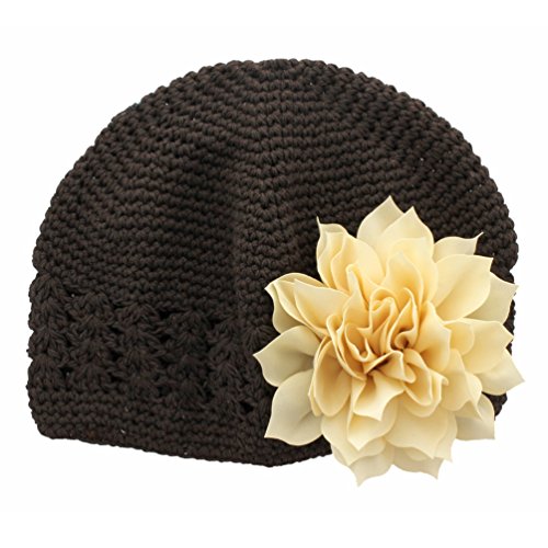My Lello Little Girl's Crochet Beanie Hat with Flower
