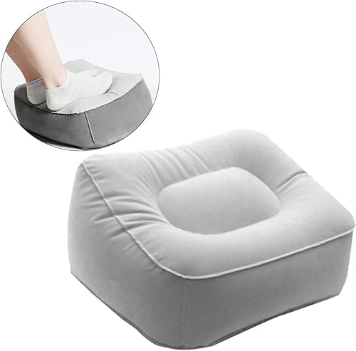 Miniatura 5 de BESPORTBLE Cojín inflable de 2 piezas para descanso de pies, almohada de apoyo para viajes, oficina, coche, camping, avión, masaje de pies, cojín de