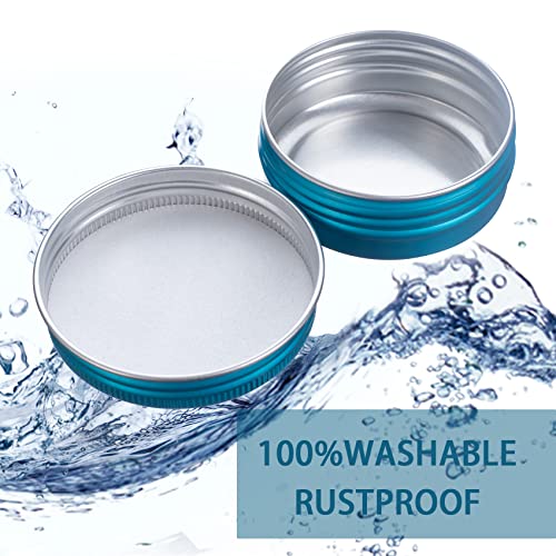2 oz / 60ml Screw Top Aluminum Tin Jar with Screw Lid and Blank Labels - Pack of 23 (Lake Blue)4