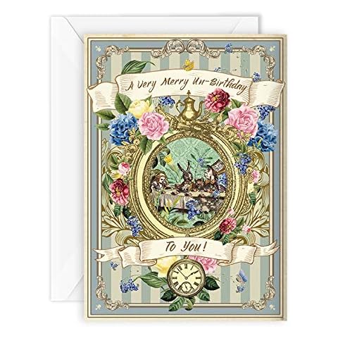 ASVP Shop Alice in Wonderland Birthday Card Party Unbirthday Mad Hatter Tea Party Thank You Cover