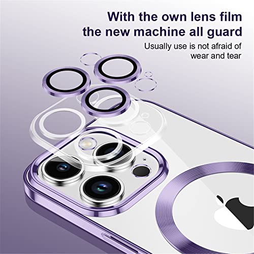 IMEIKONST Ultra Thin iPhone XS Max 6.5" Phone Cover for MagSafe Case Magnetic Transparent Anti-Yellow Camera Protector Ultra Slim Fit Silicone Soft TPU Bumper Clear for iPhone XS Max. Purple YIX - Image 2