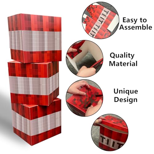 Image of Bexlora 6 Pcs Gaming Party Boxes Birthday Party Decorations, 7.5 Inch Video Game Centerpieces Boxes for Boys Gaming Birthday Party Decor Supplies