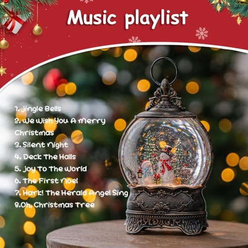 Kirschblüte SD-2024 12.1 Inch Christmas Snow Globe Lights, Snowmen & Animals In The Forest Lighted Water Lights thumb #4