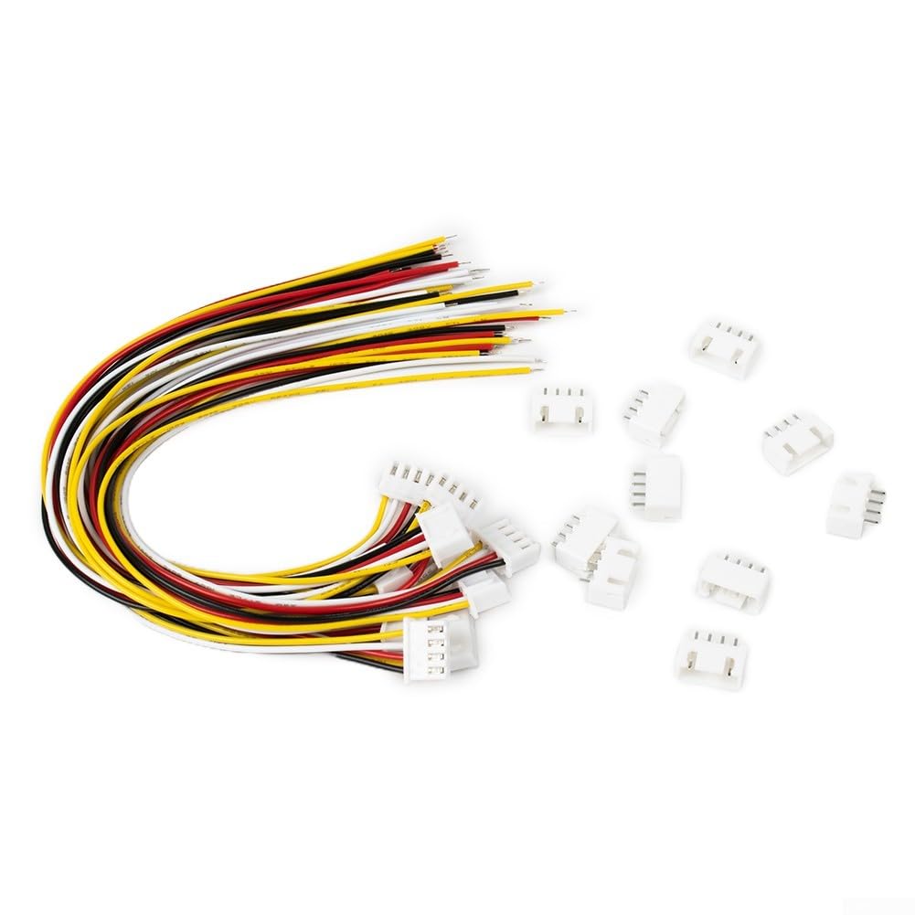 Set di 10 connettori XH 2,54 mm per JST Style 2 3 4 pin maschio femmina con fili per progetti di montaggio su PCB (4 pin)