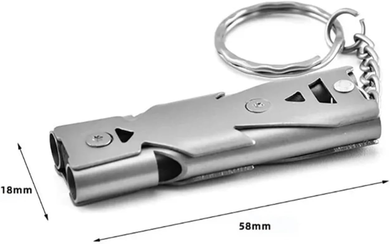 Safety Whistle 5 PCS Double Pipe Whistle Pendant Keychain High Decibel Outdoor Sports Survival