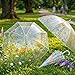 Ailefentene 2 Pack Wildflower Blossom Clear Umbrella Plastic Transparent Travel Clear Floral Rain Umbrella Outdoor Fashionable Windproof for Adult Kids Girls Romantic Wedding Decoration Auto Open