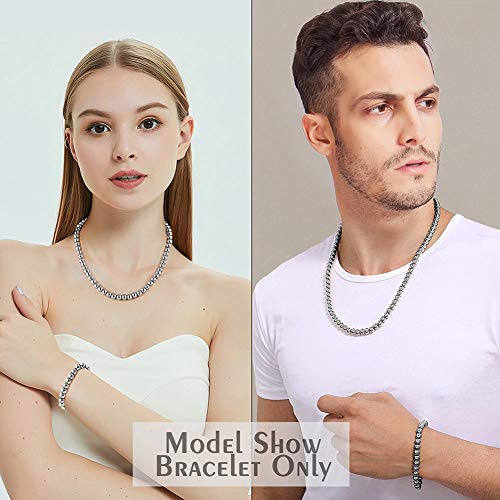 Image of Necklace or Bracelet for Women and Men, Beaded Chain Stainless Steel, Handmade Jewelry, Thick of 6-8MM and Length of 7-40 inch Optional