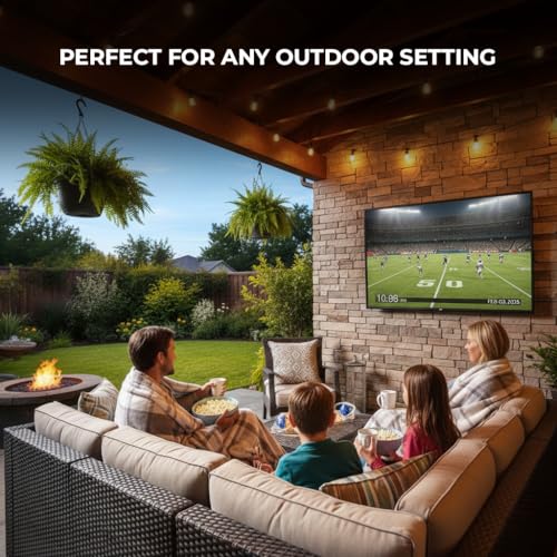 Image of Titan S100 QLED 32 Inch Covered Patio Outdoor TV - 4K UHD QLED Smart Outdoor Television, Weatherproof IP65 Waterproof TV for Patio & Outside Use, Weather Resistant Display, HDR10+, Tizen OS