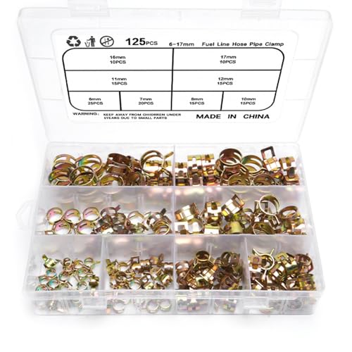 YFFSFDC �z�[�X�N�����v �����^�b�`�z�[�X�N�����v �X�v�����O�N�����v�z�[�X�o���h�N���b�v �����|�� �������b�L �K�Ȃ� ���� �֗� �Œ�p ���a6-17mm 8�T�C�Y 125�Z�b�g ���[�P�[�X�t��