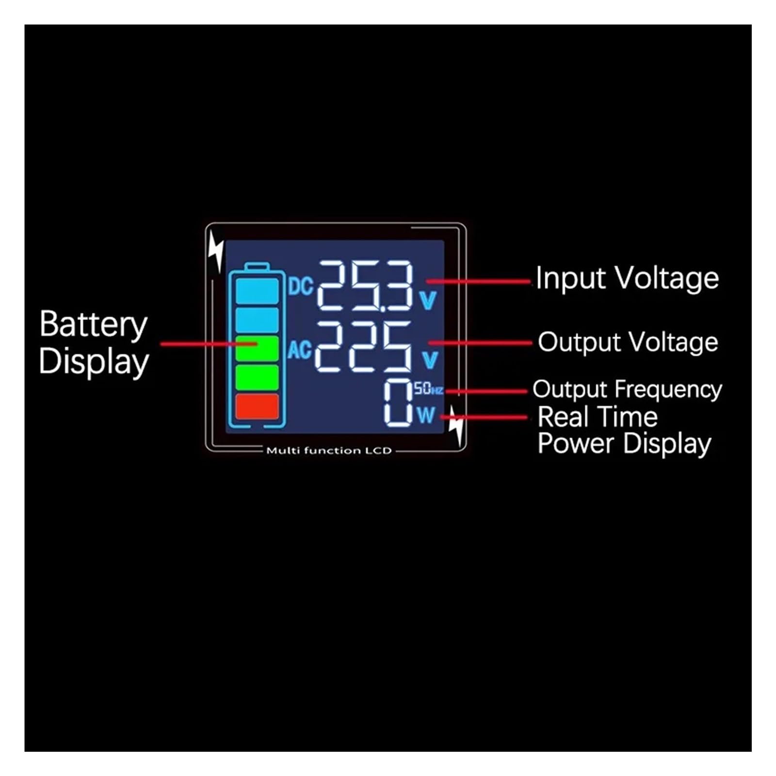 Inversor de Onda sinusoidal Pura DC 12/24/48/60/72V a AC V Solar Fuera la Red Convertidor Transformador for automóvil Hogar(3500W,60V,60hz)