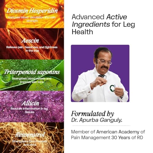 Image of Varco Leg Care Topical Phyto Oil For Management Of Varicose Veins, Spider Veins| Deep Penetration Formula Helps reach the root cause of varicose veins| Reduces Cramps, Painful Legs & Swelling- 60ml