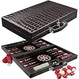 ✅ LIEFERUMFANG: 1x Backgammon, 15 helle und 15 dunkle Spielsteine, 4 Würfel, Würfelbecher