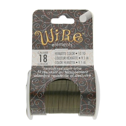 Image of The Beadsmith Wire Elements 18-Gauge Lacquered Tarnish-Resistant Copper Wire for Jewelry Making, 10 Yard, 9.14 Meter Spool (Hematite Color)