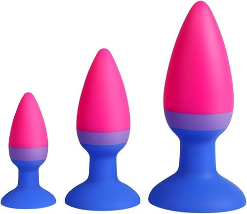 Kit de entrenamiento de tapones anales de silicona, juego de 3 tapones anales con fuerte ventosa, juguete sexual anal para principiantes, hombres y