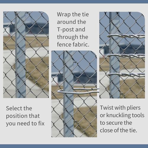 100Pcs T Post Clips,T-Post Clips for Fence Fork Installation Tools,11 Gauge Wire Ties Convenient and Fast Installation,Pre-Cut Galvanized Steel Fence Clips for T-Posts/U-Posts - Image 4