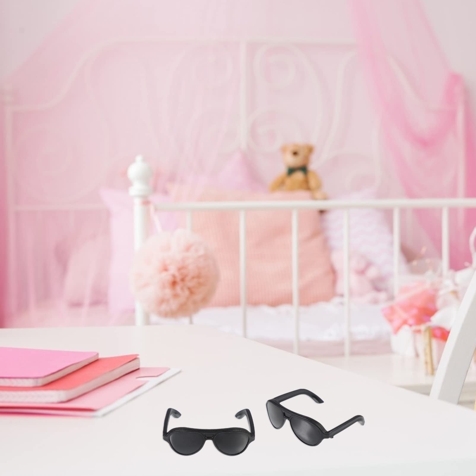 Toddmomy 80Pcs Doll Sunglasses Mini Sunglasses for Dolls Black Sunglasses Doll Costume Accessories for Crafts Dollhouse - Image 3