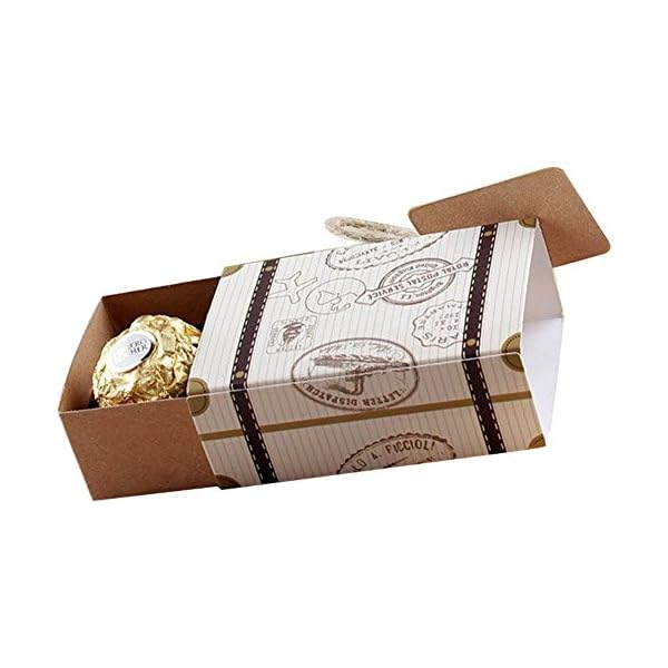 E-Goal 50Pcs / Pack Mini valigetta Bomboniera bomboniera per decorazione della festa nuziale - Imagen 7