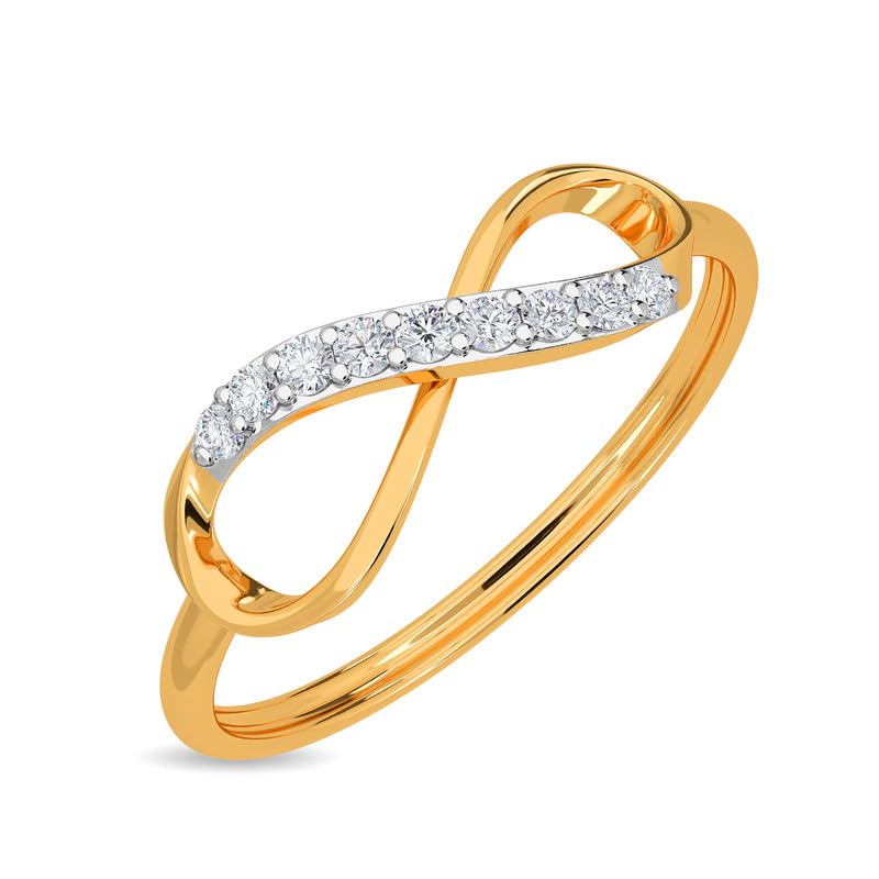 Image of KISNA 14k / 18k Real Gold & Diamond Ring | Diwali, Rakhi Rakshabandhan Gift for Sister /Bhabhi /Women | With Certificate of Authenticity & BIS-Hallmarked Gold Jewellery | Yashavini Ring