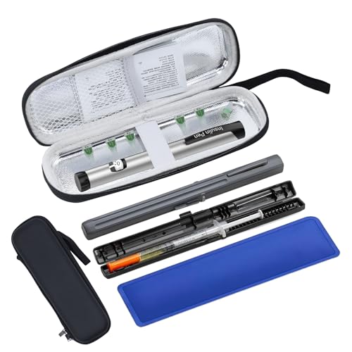 sijidou Insulin Cooler Travel Case Equipped with 2 Pre-filled Syringe Case & 1 TSA Approved Reusable Ice Pack for Keep Insulin Pen & Diabetic Supplies Cool While Traveling
