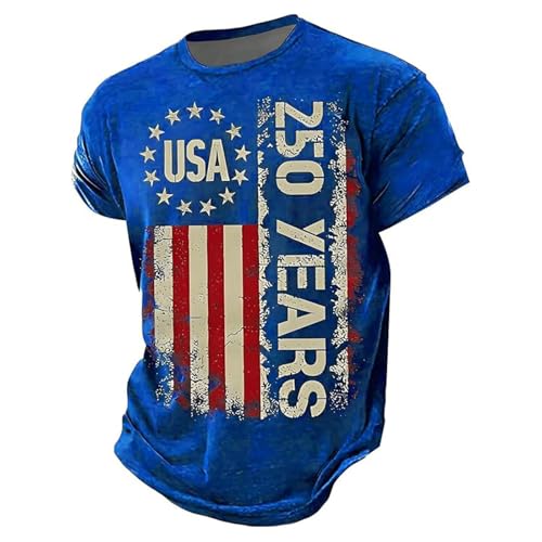Camiseta patriótica 2026 para niños y niñas, para gimnasio, lindas camisetas holgadas, camisetas de verano holgadas, camisetas casuales de turismo, camisetas de moda para niñas y niños, azul, 12-2