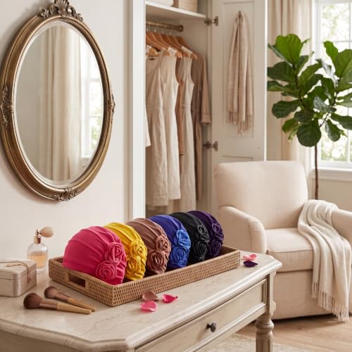 Image of SATINIOR 6 Pack Head Wraps Turbans for Women Flower