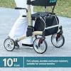 ELENKER Upright Walker, Stand Up Folding Rollator Walker with 10 Front Wheels Backrest Seat and Padded Armrests(Champagne)