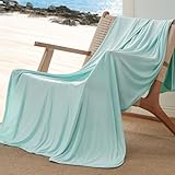 Bedsure Cooling Blanket for Hot Sleepers - Breathable, Lightweight Summer Blanket Throw XL Size, Crafted with Rayon Made from Bamboo, Green, Throw XL (50" x 70")