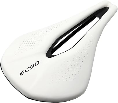 Bicycle Seat Road Bike Hollow Saddles PU Ultralight Breathable Comfortable Seat Cushion Bike Racing Saddle Parts Components for Men & Women, 240x143mm