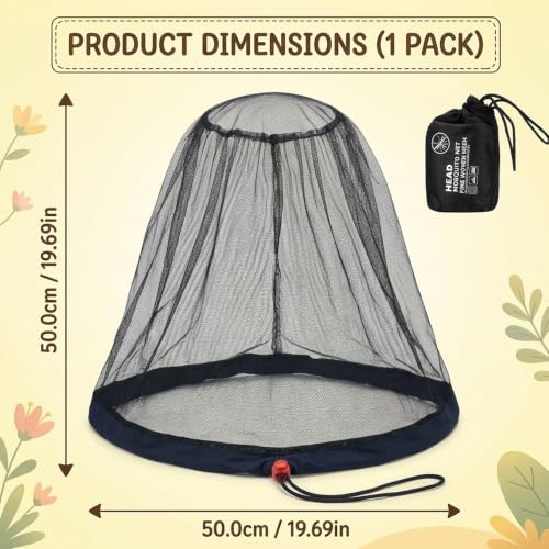 Mosquito Head Net, Red para Cabeza con Malla Ultra Fina, Protección para Actividades al Aire Libre como Camping, Senderismo, Pesca y Jardinería, con Bolsa de Almacenamiento Incluida miniatura 2