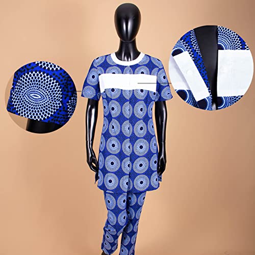 African Clothing for Women Short Sleeve Shirt and Print Pants 2 Piece Set Tracksuit Plus Size Dashiki Casual Outfit2