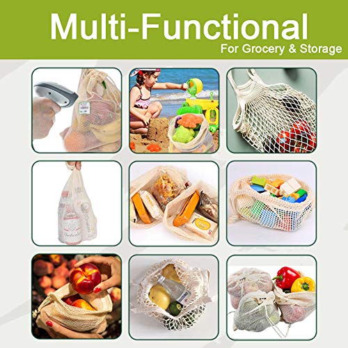 6 Pezzi Sacchetti Riutilizzabili Kit, Rete di